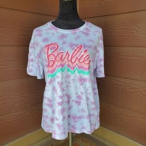 Barbie Women's Tie-Dyed Graphic Short Sleeve Crewneck T-Shirt Size XL EUC
